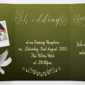 Invitación de boda verde con purpurina dreifach gefaltete einladung (Innenseite Mitte)