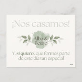 Invitación de Bodas Feiertagspostkarte (Rückseite)