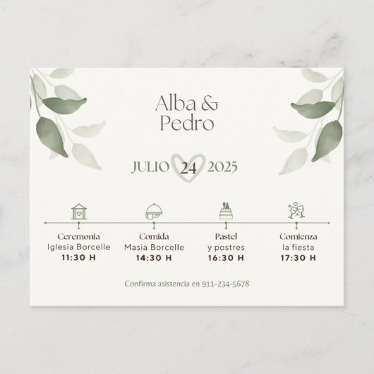 Invitación de Bodas Feiertagspostkarte (Vorderseite)