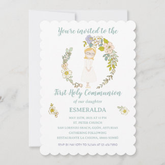 Invitación de Comunión ESMERALDA Einladung