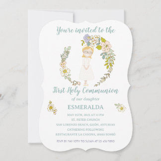 Invitación de Comunión ESMERALDA Einladung