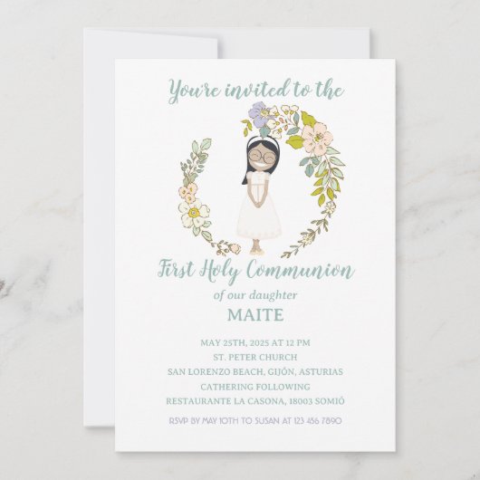 Invitación de Comunión MAITE Einladung (Vorderseite)