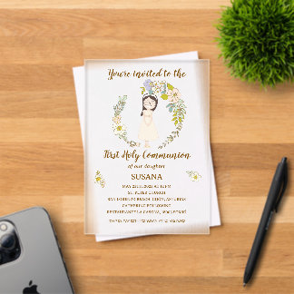 Invitación de Comunión sobre acrílico SUSANA Acryleinladungen