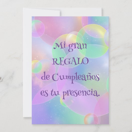 Invitación de Cumpleaños - Burbujas Einladung (Vorderseite)