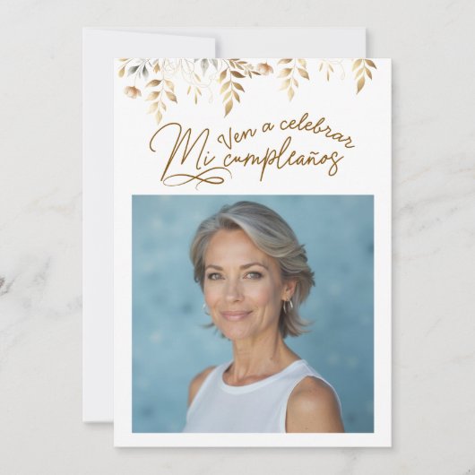 Invitación de cumpleaños de 50 años con foto einladung (Vorderseite)