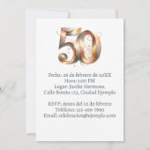 Invitación de cumpleaños de 50 años con foto einladung (Rückseite)