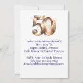 Invitación de cumpleaños de 50 años con foto einladung (Rückseite)