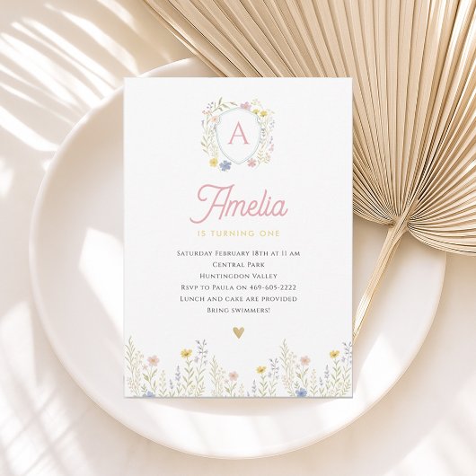 Invitación de cumpleaños de Flor Silvestre Floral  Einladung