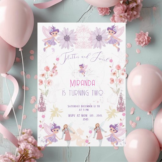 Invitación de cumpleaños de hadas Invitation Einladung