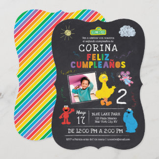 Invitación de Cumpleaños de Plaza Sésamo Einladung