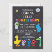Invitación de Cumpleaños de Plaza Sésamo Einladung (Vorderseite)