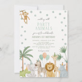 Invitación de cumpleaños de Safari Fiesta Animales Einladung (Vorderseite)