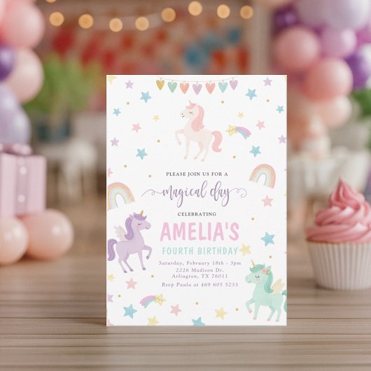 Invitación de cumpleaños de Unicornio por capricho Einladung