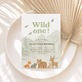 Invitación de cumpleaños de Wild One Woodland Einladung