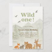 Invitación de cumpleaños de Wild One Woodland Einladung (Vorderseite)
