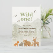 Invitación de cumpleaños de Wild One Woodland Einladung (Stehend Vorderseite)