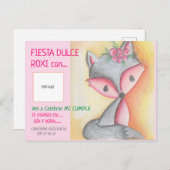 INVITACIÓN DE CUMPLEAÑOS - DULCE ROXI CON FOTO POSTKARTE (Vorne/Hinten)