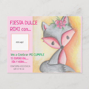 INVITACIÓN DE CUMPLEAÑOS - DULCE ROXI CON FOTO POSTKARTE
