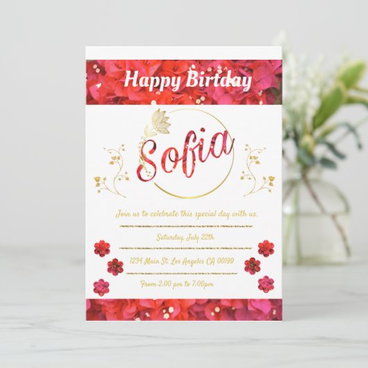 Invitación de cumpleaños einladung (Stehend Vorderseite)