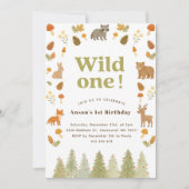 Invitación de cumpleaños para animales de Woodland Einladung (Vorderseite)