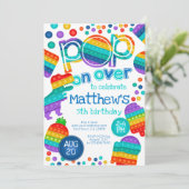 Invitación de cumpleaños Pop It Einladung (Stehend Vorderseite)
