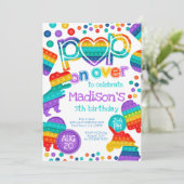 Invitación de cumpleaños Pop It Einladung (Stehend Vorderseite)