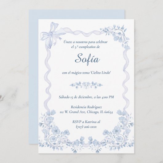 Invitación De Cumpleaños Temática Cielito Lindo Einladung (Vorne/Hinten)