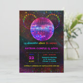 Invitación de Cumpleaños Temática Disco Para Niños Einladung (Stehend Vorderseite)