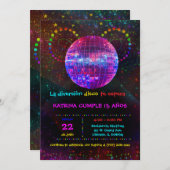 Invitación de Cumpleaños Temática Disco Para Niños Einladung (Vorne/Hinten)