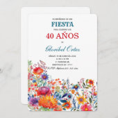 Invitación de Fiesta 40 Años Mujer Einladung (Vorne/Hinten)