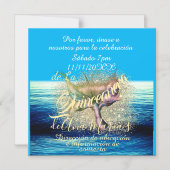 Invitación de fiesta de cumpleaños de la sirena magneteinladung (Vorderseite)