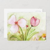 invitacion de Flores Postkarte (Vorne/Hinten)