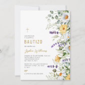 Invitación de Flores Silvestres para Bautizo Einladung (Vorderseite)