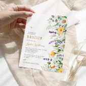 Invitación de Flores Silvestres para Bautizo Einladung