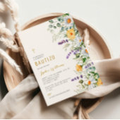 Invitación de Flores Silvestres para Bautizo Einladung