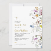 Invitación de Flores Silvestres para Bautizo Einladung (Vorderseite)