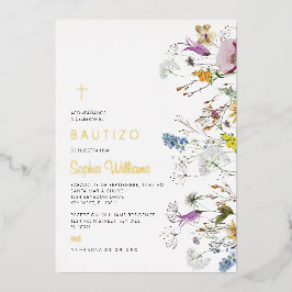 Invitación de Flores Silvestres para Bautizo Folieneinladung