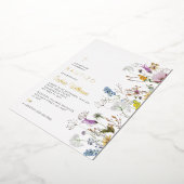 Invitación de Flores Silvestres para Bautizo Folieneinladung (Gedreht)