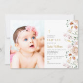 Invitación de Flores Silvestres para Bautizo Foto Einladung (Vorderseite)