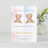 Invitación de Gender-Enthüllung Einladung (Stehend Vorderseite)