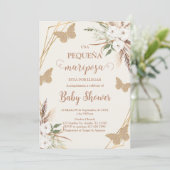 Invitación de Mariposa Babydusche en español Einladung (Stehend Vorderseite)