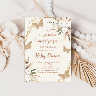 Invitación de Mariposa Babydusche en español Einladung