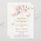 Invitación de Mariposa Babydusche en español Einladung (Vorne/Hinten)
