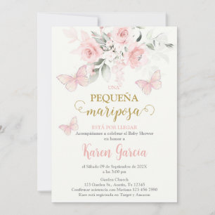 Invitación de Mariposa Babydusche en español Einladung