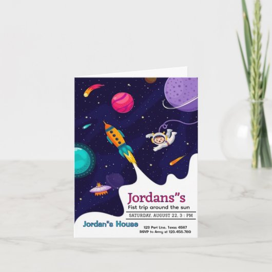 Invitación de primer cumpleaños de un niño einladung (Vorderseite)