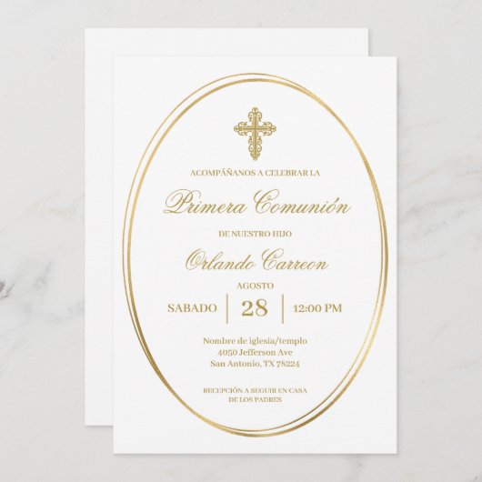 Invitación de primera comunión einladung (Vorne/Hinten)
