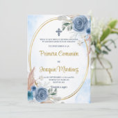 Invitación de primera comunión para niño einladung (Stehend Vorderseite)