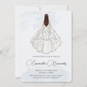 Invitación de quinceñera con vestido blanco einladung (Vorderseite)