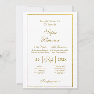 Invitación de quinceñera elegante einladung