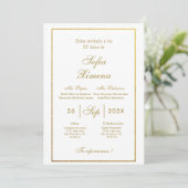 Invitación de quinceñera elegante einladung (Stehend Vorderseite)